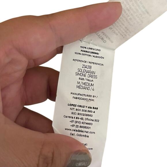 New Anthropologie Cala De La Cruz 100%Linen Orange Simone Maxi Dress Size Medium - Picture 8 of 8